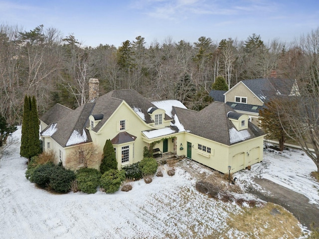 view of snowy aerial view