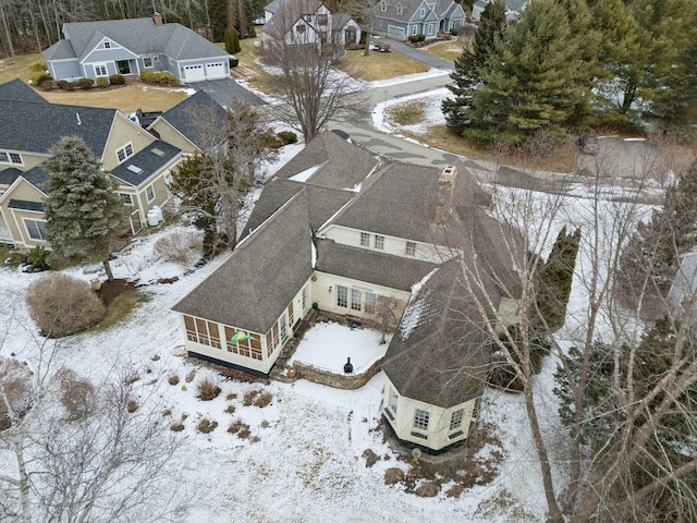 view of snowy aerial view