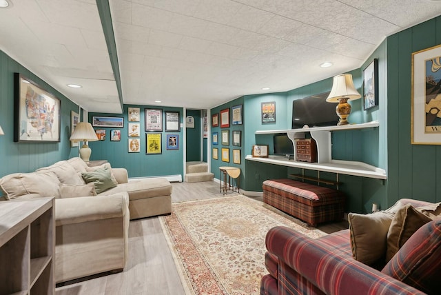 sitting room with light hardwood / wood-style floors