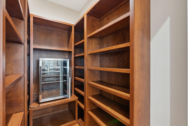 pantry with wine cooler