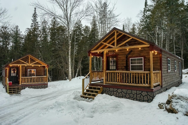 exterior space featuring covered porch