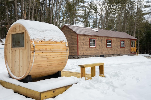 view of snowy exterior