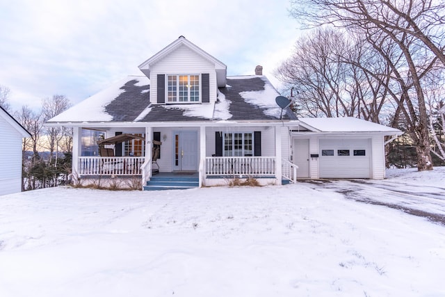 view of front of property with covered porch