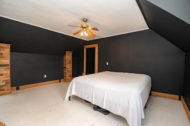 1153 Dexter Rd, Dover-Foxcroft, ME 04426 - bedroom featuring lofted ceiling and ceiling fan
