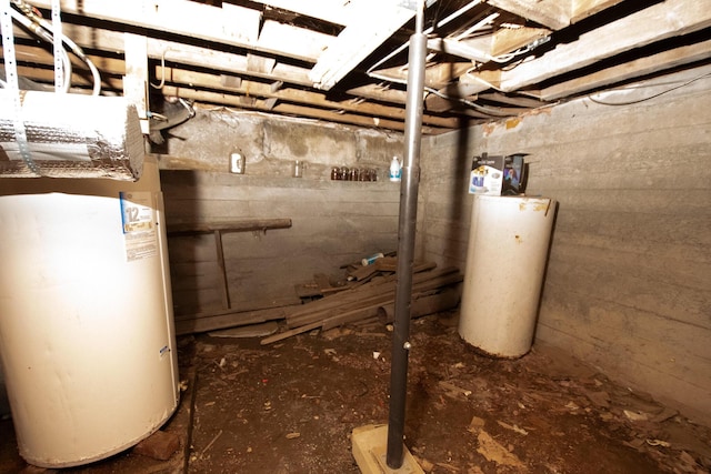 1153 Dexter Rd, Dover-Foxcroft, ME 04426 - unfinished below grade area featuring water heater