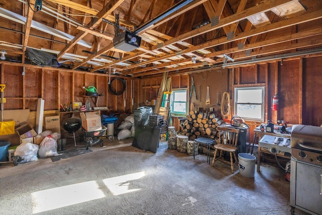 garage featuring a garage door opener