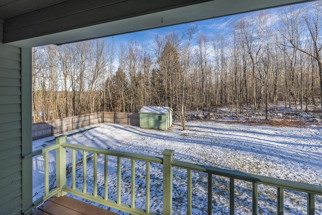 view of yard covered in snow