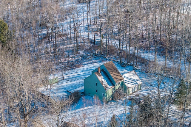 view of snowy aerial view