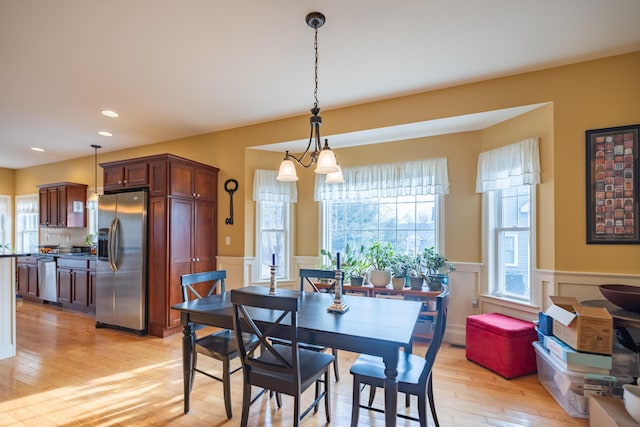 dining area featuring light hardwood / wood-style floors