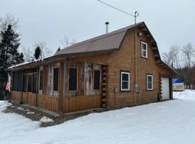 view of snow covered exterior