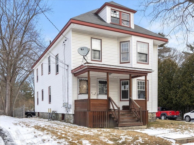 view of front of property with a porch