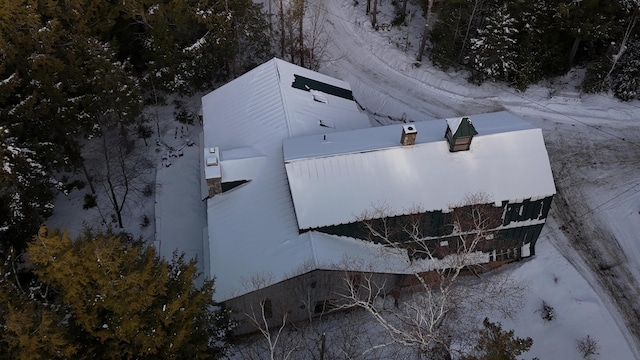 view of snowy aerial view