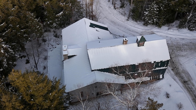 view of snowy aerial view