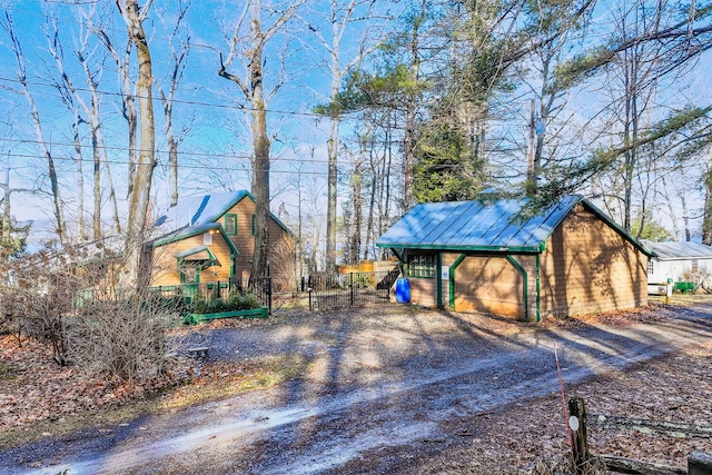 view of yard featuring an outbuilding and a deck