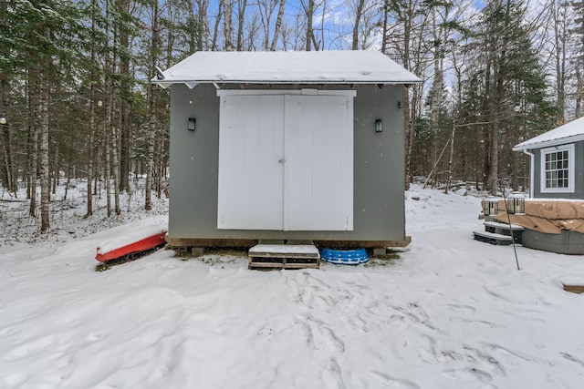 view of snow covered structure