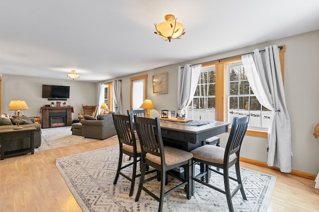 dining room with light hardwood / wood-style flooring