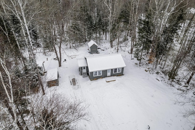 view of snowy aerial view