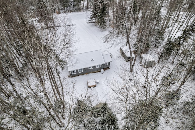 view of snowy aerial view