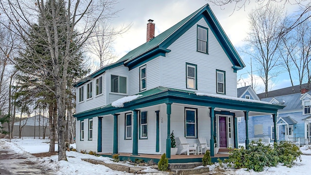 view of front of home with covered porch