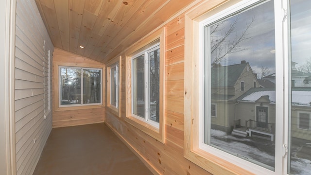 20 N High St, Bridgton, ME 04009 - unfurnished sunroom featuring lofted ceiling and wood ceiling