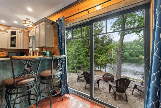 18 Severin Way, Limerick, ME 04048 - doorway to outside with a water view and recessed lighting