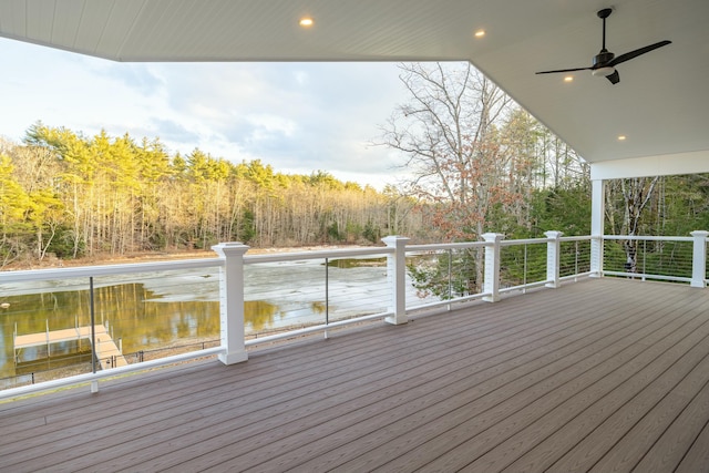 deck featuring ceiling fan