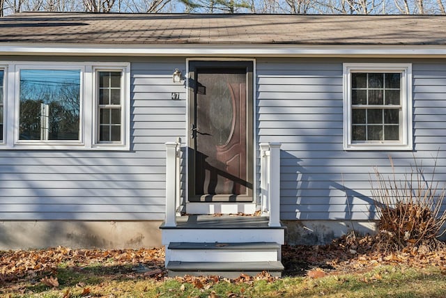 view of exterior entry