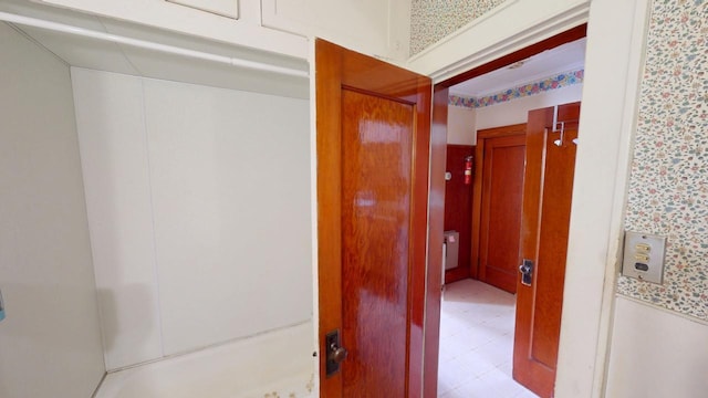 90 E Ter, Millinocket, ME 04462 - corridor with wallpapered walls