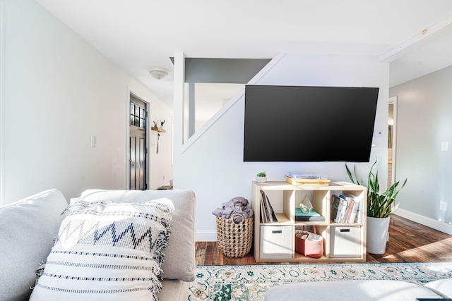 living room featuring wood-type flooring