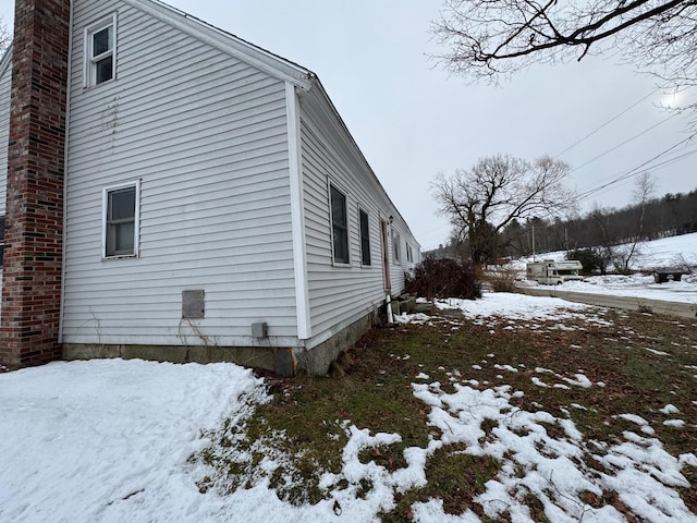 view of snowy exterior