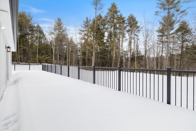 view of snowy yard