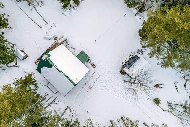 view of snowy aerial view