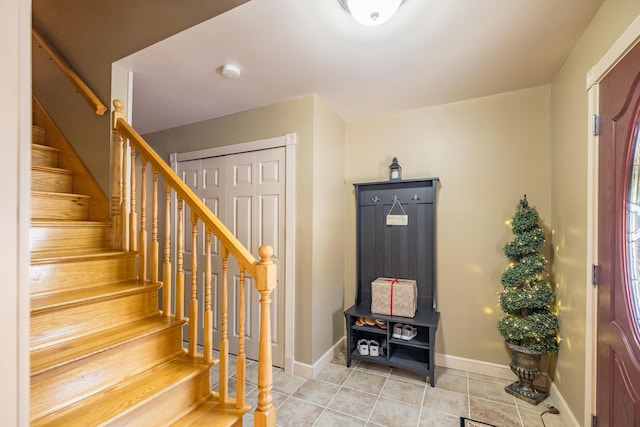 view of tiled foyer