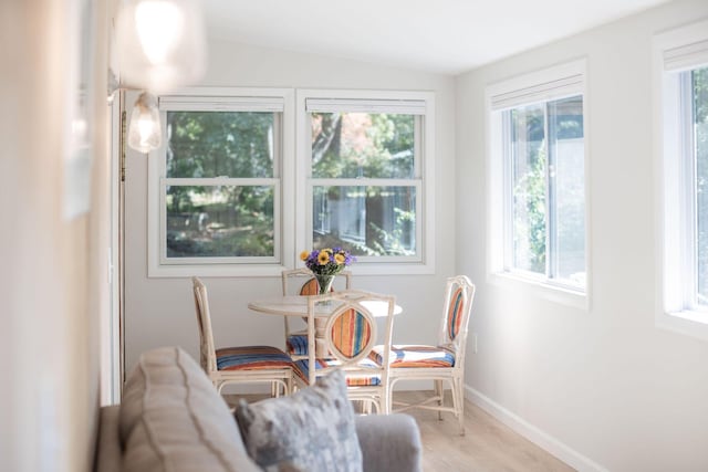 interior space with vaulted ceiling