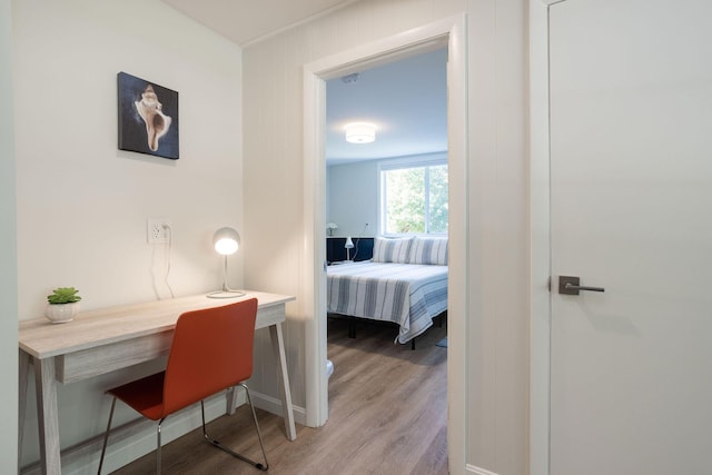 bedroom featuring hardwood / wood-style flooring