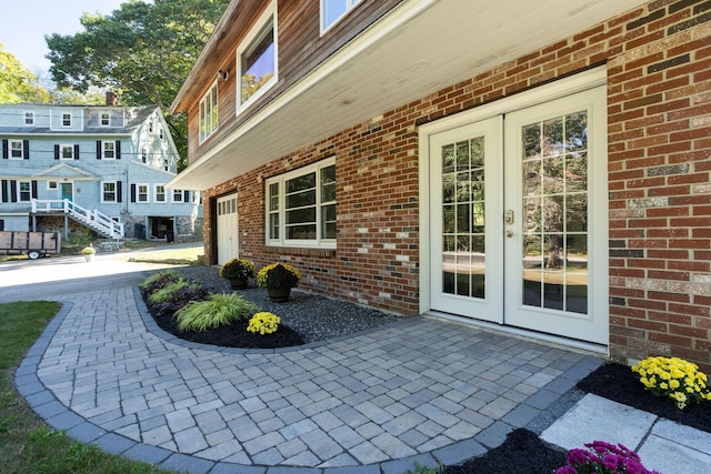 view of patio featuring french doors