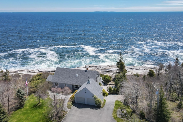 95 Pumpkin Cove Rd, Bristol, ME 04554 - birds eye view of property with a water view and a view of the beach