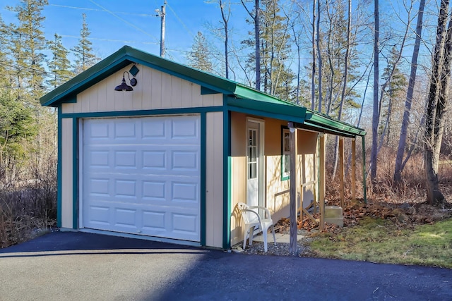 view of garage