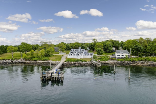 exterior space featuring a water view