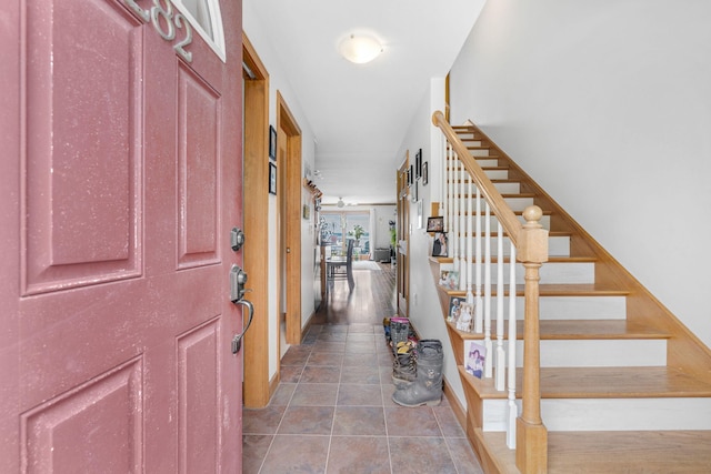 entryway with tile patterned flooring