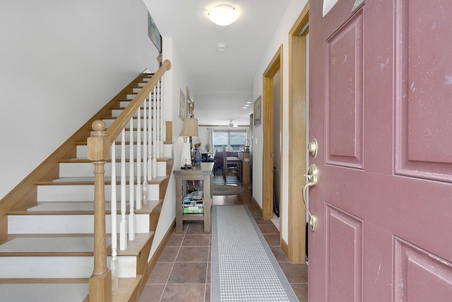 view of tiled foyer entrance