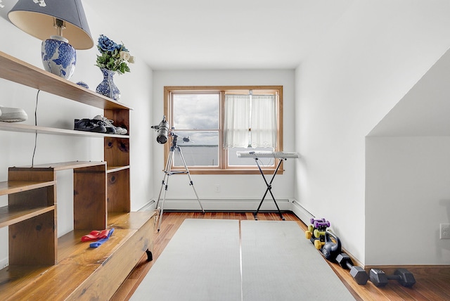 interior space with light hardwood / wood-style flooring