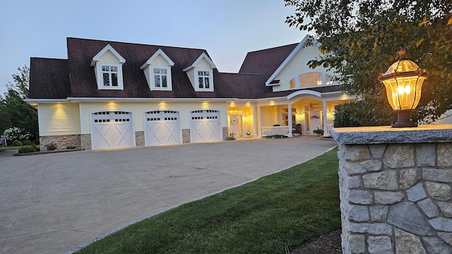 view of front facade with covered porch