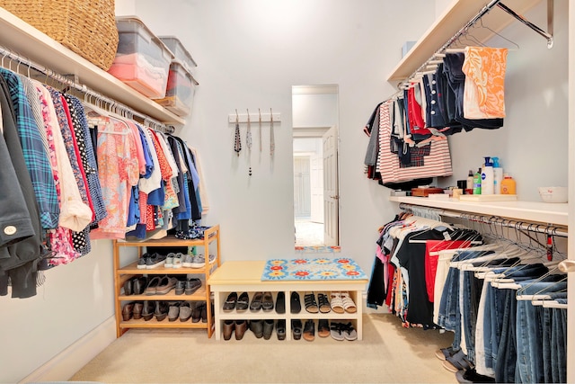 spacious closet featuring carpet floors