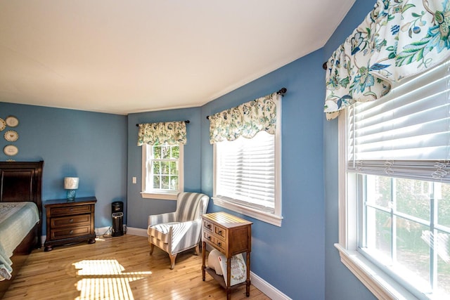 bedroom featuring light wood-type flooring