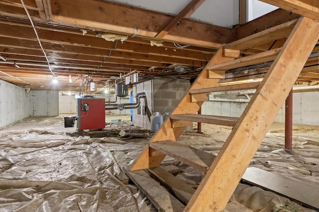 35 Cushman Rd, Nobleboro, ME 04555 - unfinished basement featuring a heating unit