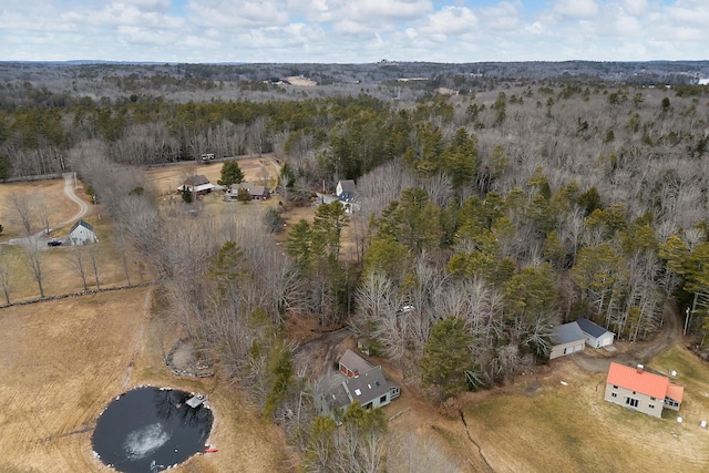 35 Cushman Rd, Nobleboro, ME 04555 - drone / aerial view featuring a water view and a view of trees