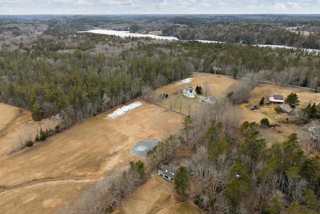 35 Cushman Rd, Nobleboro, ME 04555 - birds eye view of property featuring a wooded view