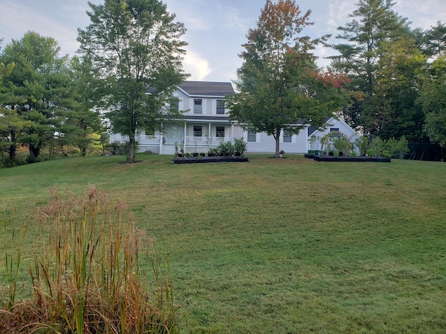 view of yard with a porch