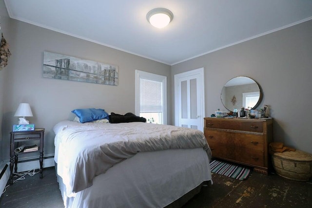 bedroom with ornamental molding